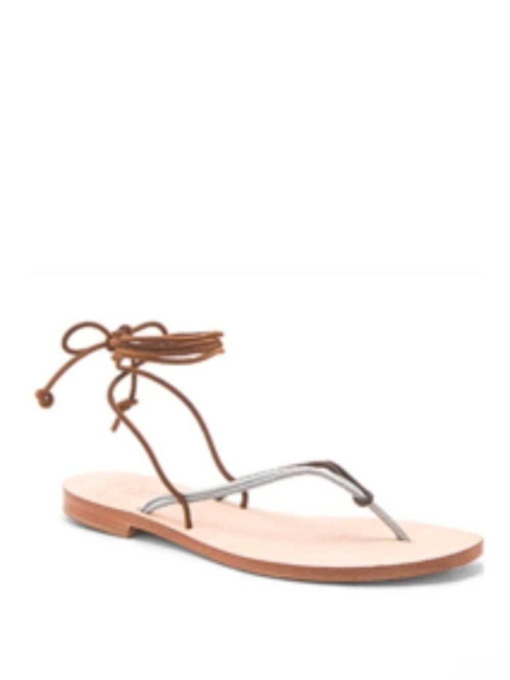 CORNETTI Italian Suede Strappy Lace Up Sandal Brown Gray 38 7.5